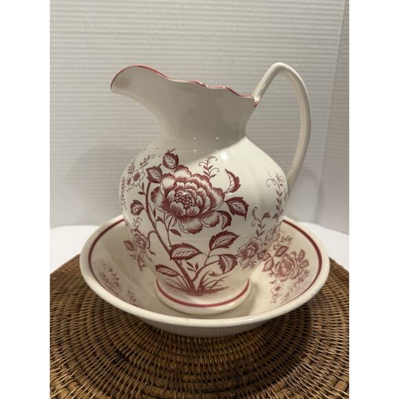 Royal Sealy Water Pitcher and Bowl - JAPAN 10”, Vintage, GrannyCore, CottageCore - Picture 1 of 16